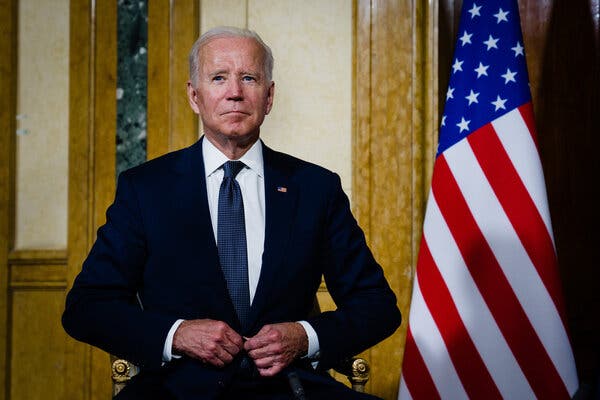 President Biden during a meeting with President Emmanuel Macron of France in Rome on Friday before the Group of 20 summit.