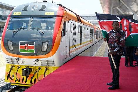 President Kenyatta flags off the Nairobi-Suswa SGR line on October 16, 2019.