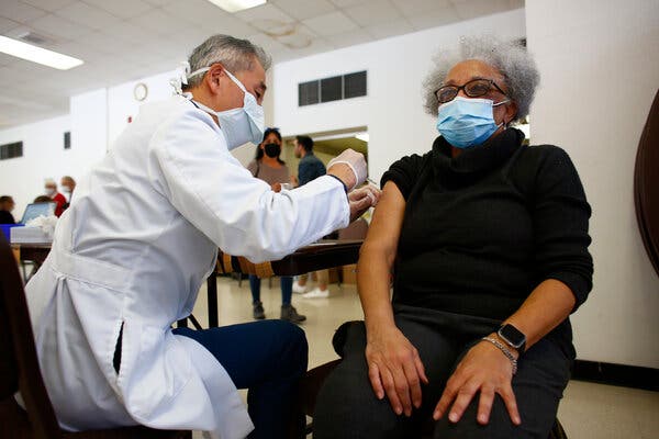 Mauri Lynch received a coronavirus vaccine in Denver in February.