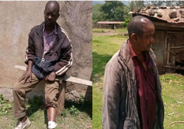 Officer Daniel Sembe and colleague fighting each other photo