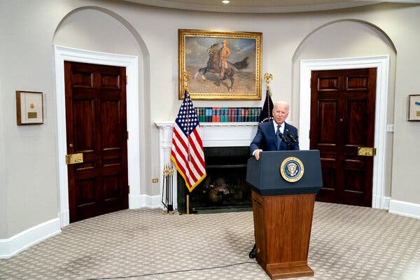 President Biden in the White House on Sunday. He is holding talks with other Group of 7 leaders on Tuesday.