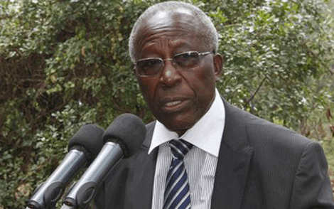 Kisii Senator Sam Ongeri giving an address 