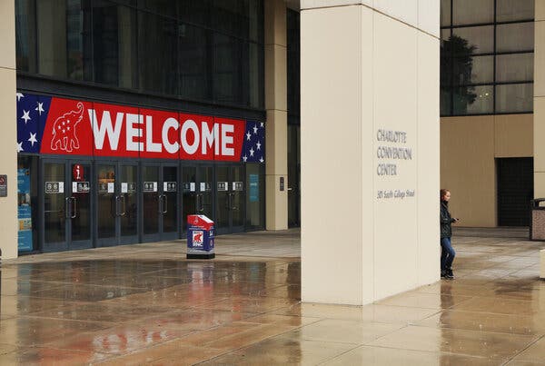 Delegates began arriving on Friday for the truncated Republican National Convention in Charlotte, N.C.