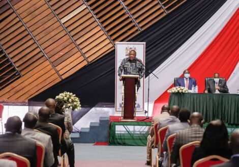 Presidnet Uhuru Kenyatta addressing National Government Administration Officers at KICC on July 2, 2020.