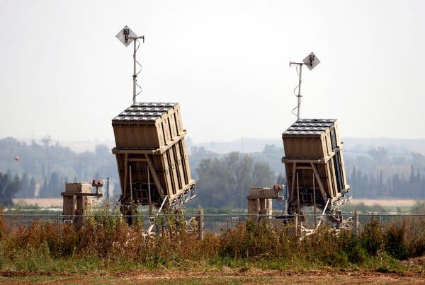 Israel’s Iron Dome antimissile defense weapons, designed to intercept incoming rockets and artillery shells, in Sderot.