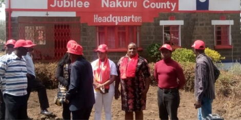 Jubilee Party on Tuesday, February 15, rejected Anne Ngirita (with red scarf) after submitting her request to vie for the Nakuru Woman Representative seat.