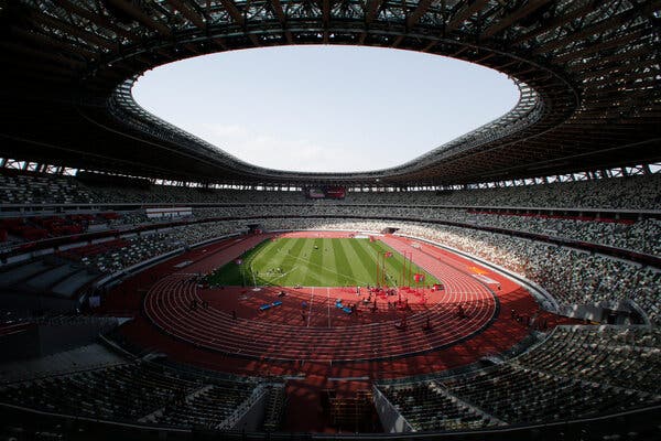 The National Stadium in Tokyo during an Olympics test event in May. Organizers say the Games will open on July 23.