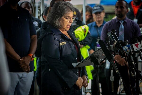 Miami-Dade County mayor, Daniella Levine Cava, speaking during a news conference where she announced that four more victims had been found in the rubble in Surfside, Fla., on Wednesday.