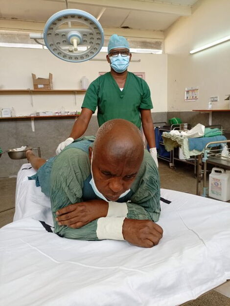 Makueni Governor Kivutha Kibwana at Makueni County Referral Hospital on January 15, 2022.