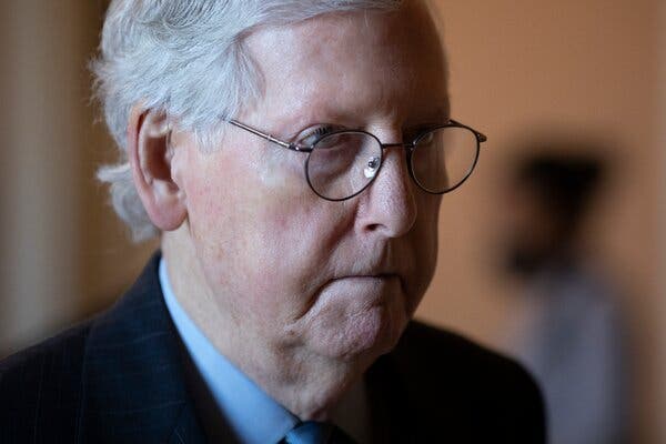 Senator Mitch McConnell, Republican of Kentucky and the minority leader, at the Capitol this month.