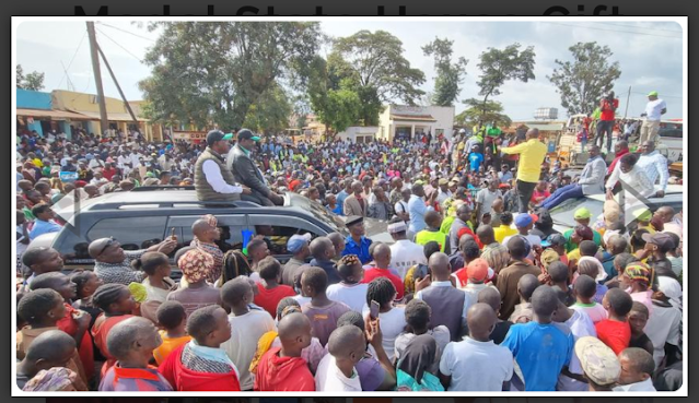 Master Wellington Otieno, a Form Three boy at Masikonde Day Secondary School gifted Raila Statehouse model returned