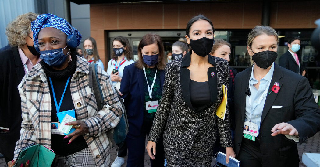 Alexandria Ocasio-Cortez, in Glasgow, Says She Will ‘Push’ on Climate Change