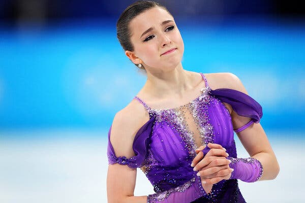 Kamila Valieva competed in Tuesday’s short program amid controversy over a doping case.