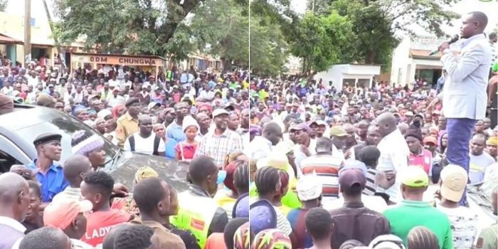 Watch as Cop Guarding Mudavadi Reacts to Malala's Speech Trashing Police