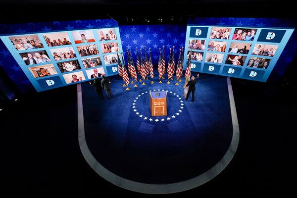 Joseph R. Biden Jr. accepted the Democratic nomination for president on Thursday to applause via videoconference.