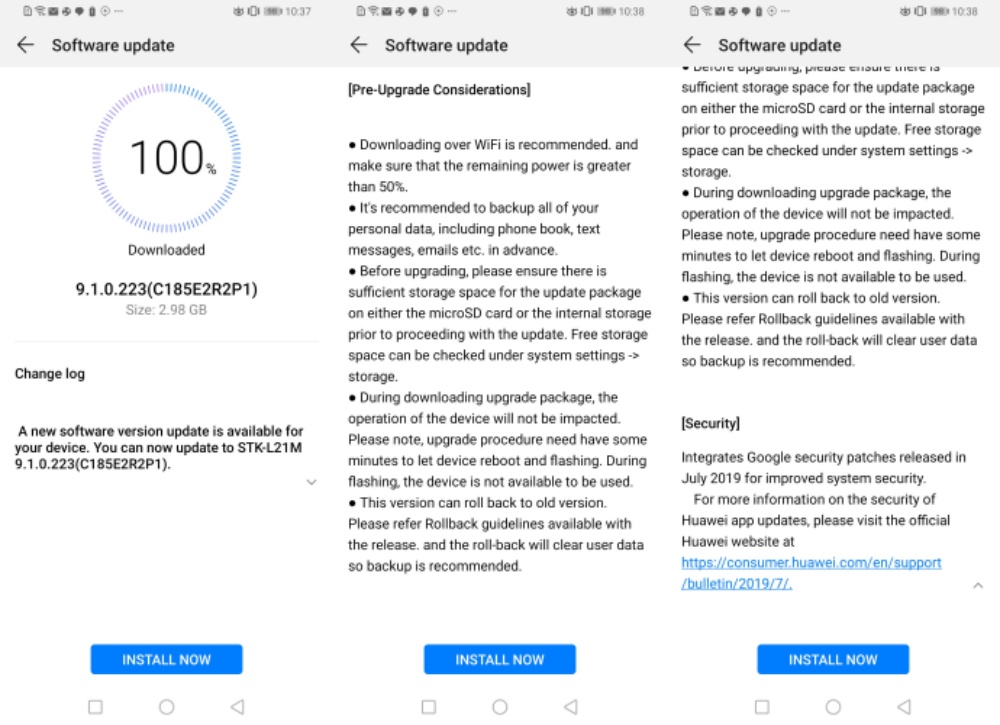 Huawei Y9 2019 and Huawei Y9 Prime 2019 receiving EMUI 9.1 update in Kenya