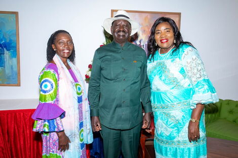 From LEFT: Narc Kenya leader Martha Karua, Prime Minister Raila Odinga and Mama Ida Odinga at Uhuru gardens for the Madaraka Day celebrations on June 1, 2022.