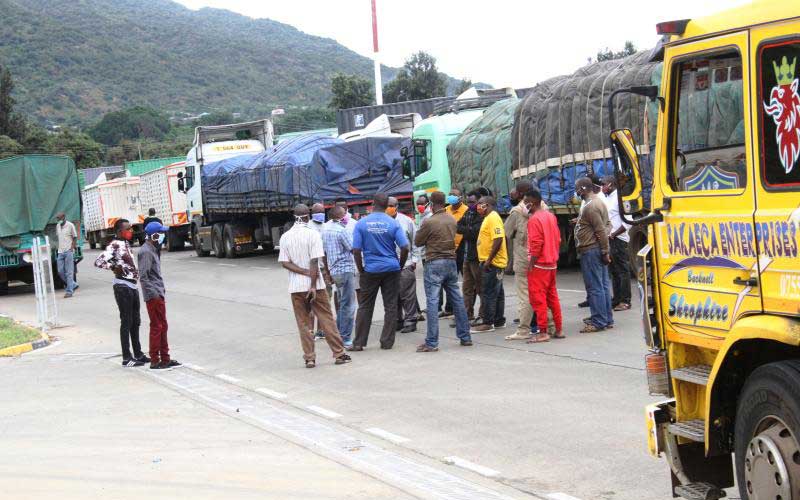 Truckers stranded at border points over testing hitch
