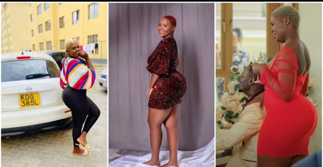Rich born again vixen Brenda Otieno, the video vixen in Bahati and Prince Indah's Adhiambo song photo