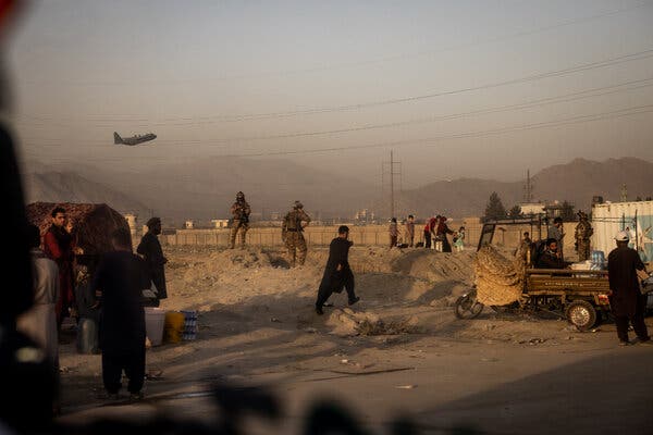 The northern perimeter of the airport in Kabul on Tuesday.