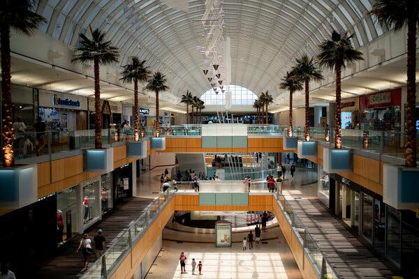 Social distancing rules during the pandemic have thinned out foot traffic at malls, including the Galleria Dallas.