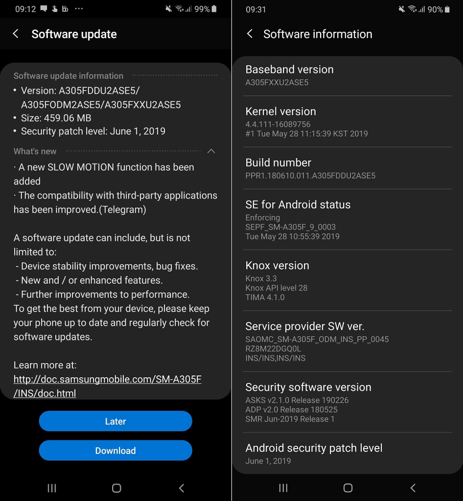 Galaxy A30 June update adds slow-mo video recording, improves Telegram compatibility