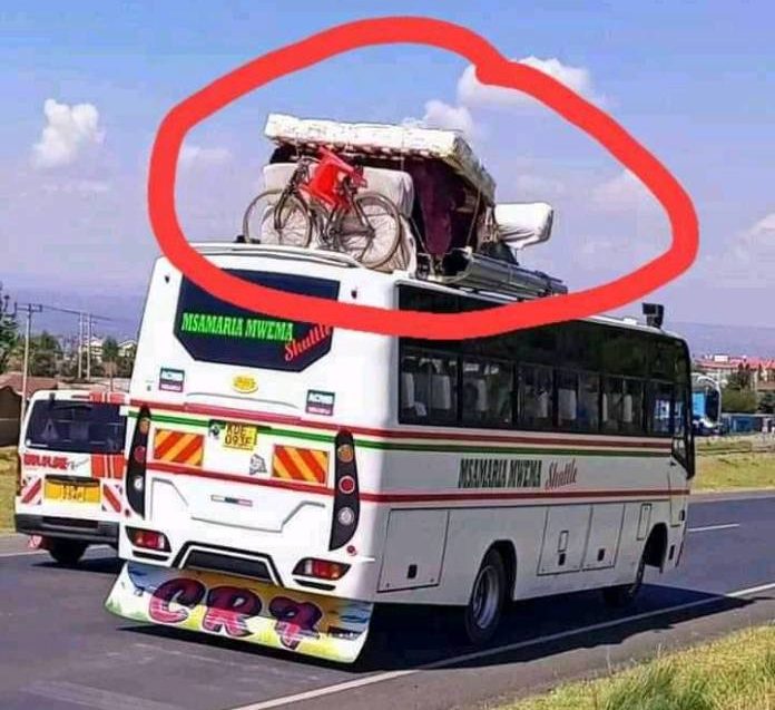 Huyu Harudi! Photo Of How This Western Kenya Man Traveled With Everything From Nairobi On A Bus Leaves Many Talking