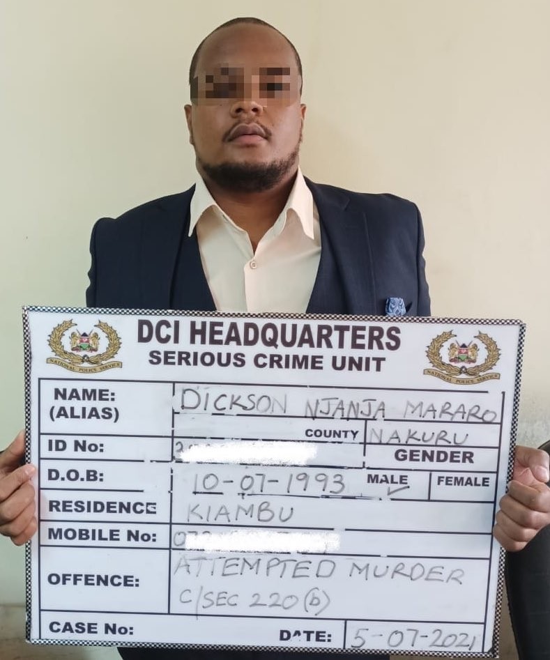 Suspect in shooting incident at Quiver Lounge, Mr Dickson Njanja Mararo