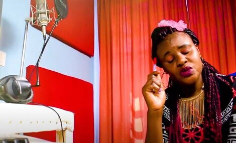 Gospel singer Eleane Muwanga in the studio.