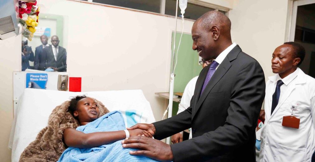 William Ruto Visits Survivors of 14 Riverside Terror Attack