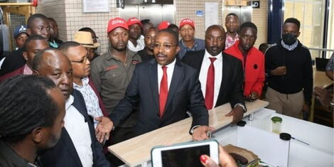 Murang'a Governor Mwangi Wa Iria at the IEBC headquarters at the Anniversary Towers on Tuesday, May 31, 2022..jpg (