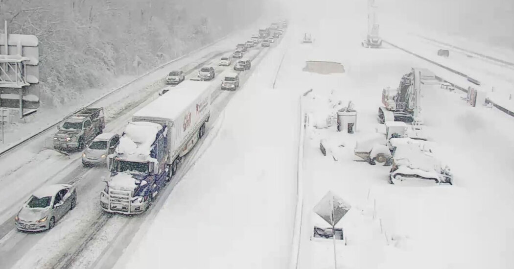 Drivers Stranded Overnight as Snowstorm Shuts Part of I-95 in Virginia
