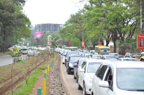 Motorists on a Rush- Hour Traffic Jam Along Busy Uhuru Highway in Nairobi. On October 17, 2019