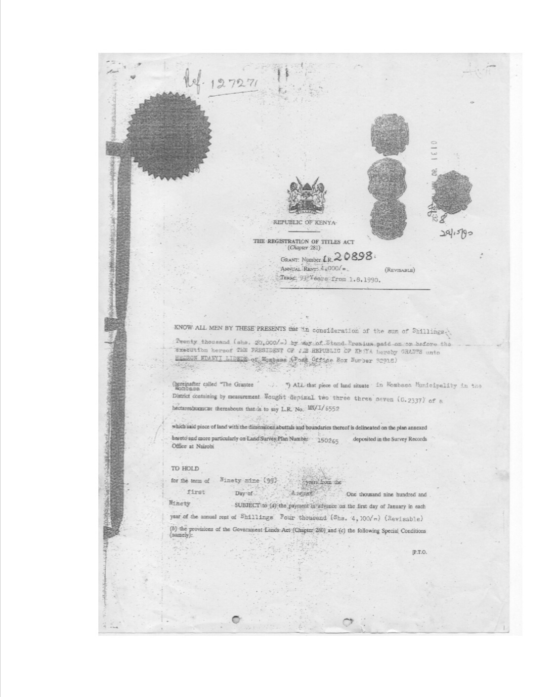 RENOWNED SERIAL LAND FRAUDSTER JOHN MUGO NJERU STRIKES AGAIN IN NYALI, MOMBASA.
