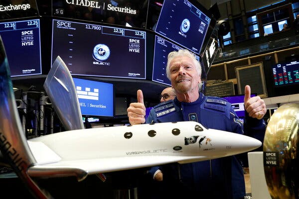 Virgin Galactic will attempt to carry its founder and other crew members to the edge of space on Sunday.