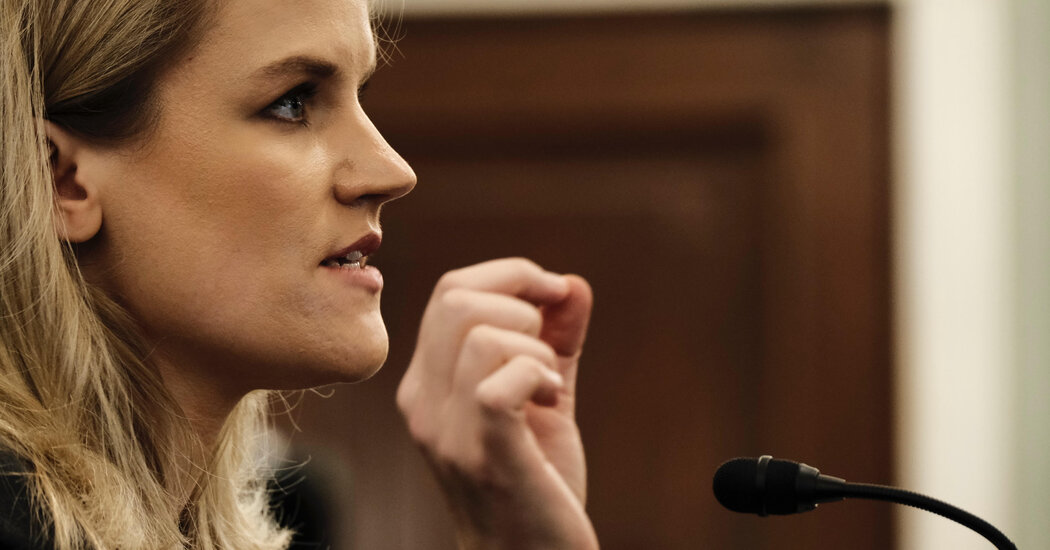 Frances Haugen, the Facebook whistle-blower, testifies in Parliament.