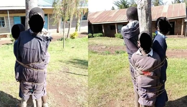 Kenyan Teachers Accused of Tying Pupils to a Tree in Viral photos arrested