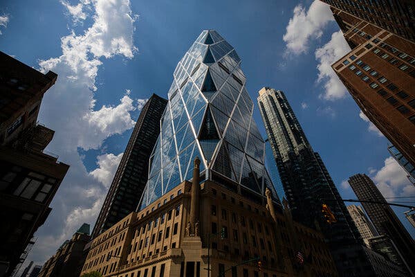 Hearst Tower, in New York. The company has sold Marie Claire to the British publisher Future.