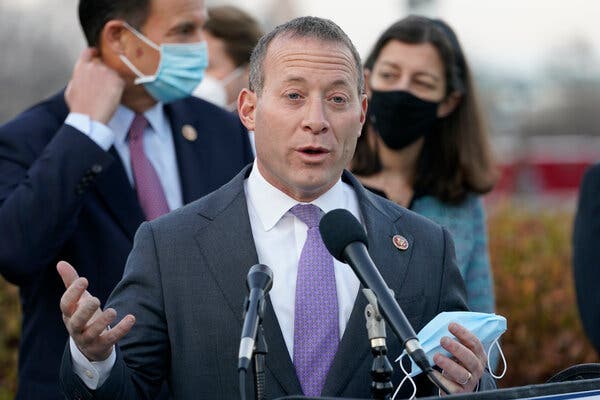 Representative Josh Gottheimer, Democrat of New Jersey, is one of the leaders of the bipartisan Problem Solvers Caucus, which unveiled an infrastructure plan on Wednesday.