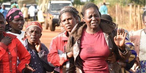 Residents of Chebarus in Uasin Gishu County during the protests on December 25, 2021.