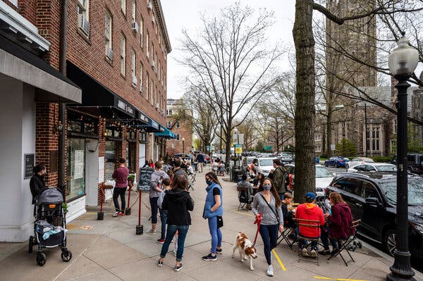 Nassau Street in Princeton, N.J., last month. The state is making great progress in the drop of coronavirus cases.