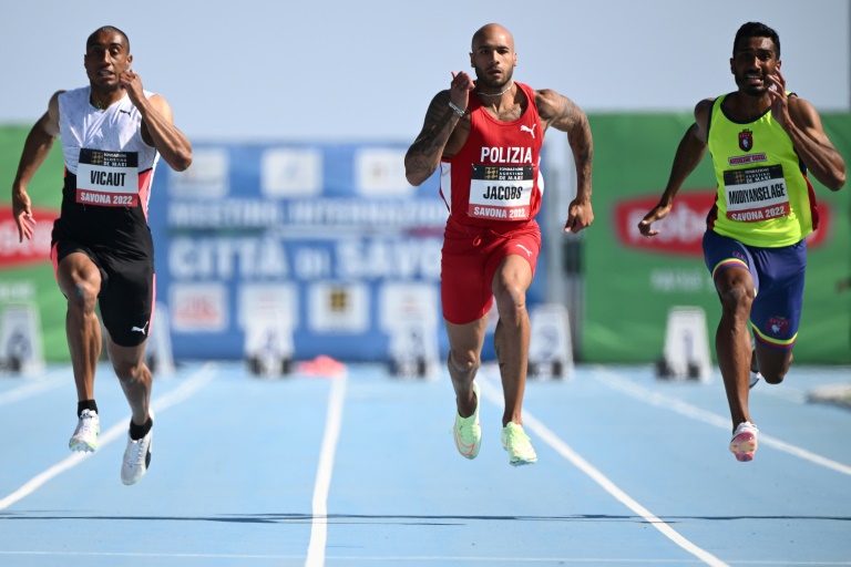Olympic champion Jacobs says 'not myself' despite winning return to 100 metres