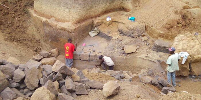 Form One Girl Working in a Quarry to Raise Fees