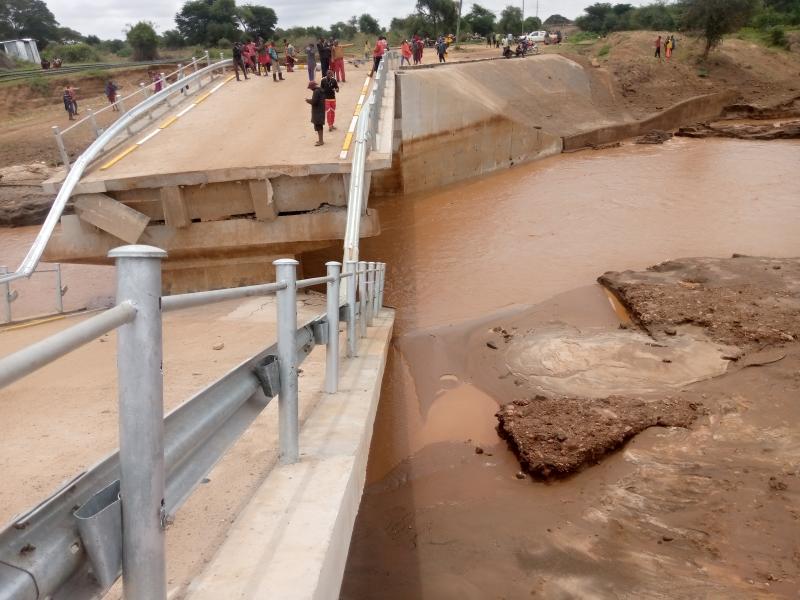 Sh100m Kajiado bridge collapses just a week after commissioning