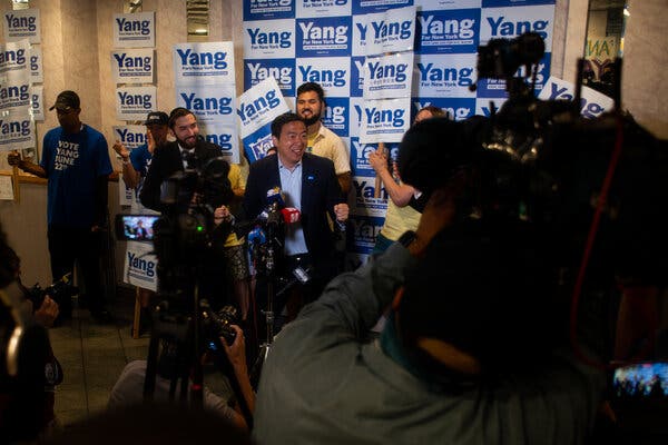 Andrew Yang, an early front-runner in the mayor’s race, is seeking to give his campaign a final jolt on the final day before the primary.
