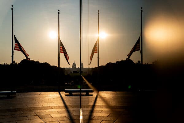 Flags lowered to half-staff in Washington on Saturday.