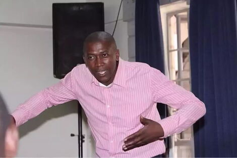 Switch TV presenter Frederick Muitiriri presenting during a past event.