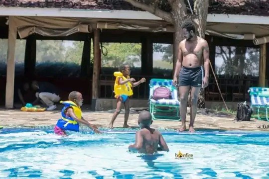Churchill Show comedian Professor Hamo and kids photo Churchill Show comedian Professor Hamo and kids photo