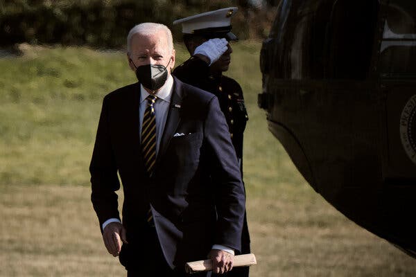 President Biden returning to the White House from an event in Virginia where he spoke about lowering health care costs, in Washington, D.C., on Thursday.