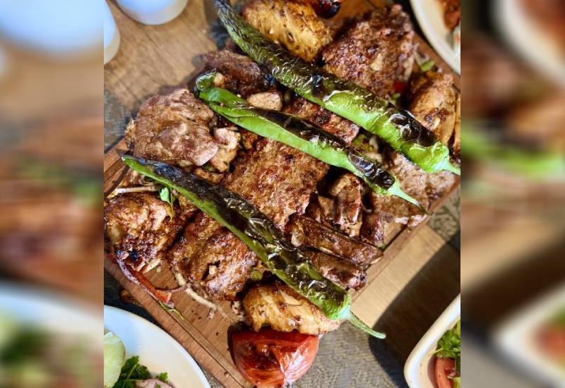 Mouthwatering shish kebab Eve woman